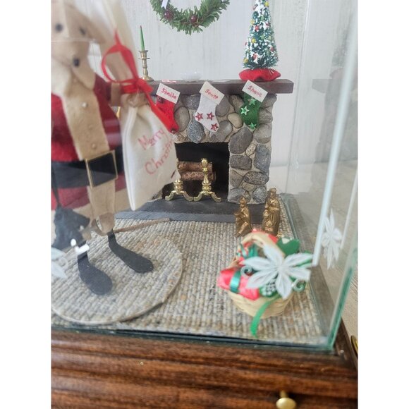 Vintage Santa Christmas scene chimney musical Wiseman diorama unique - Picture 3 of 10